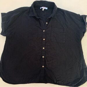 Women's Black Button Down Shirt Casacabana